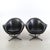 Vintage Swivel Chairs in Black Synthetic Leather with Chrome Bases, 1990, Set of 2, in Good conditions. Designed 1980 to 1989