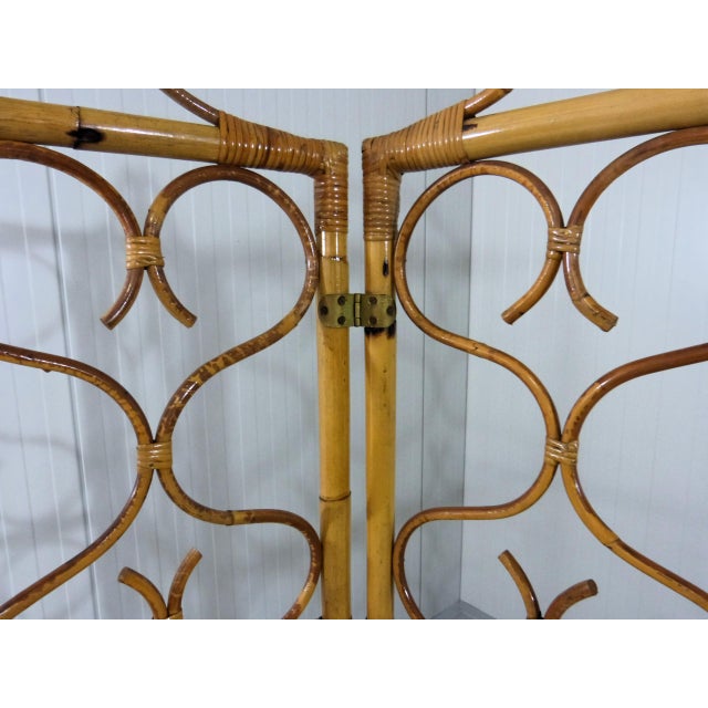 Wood Rattan Room Divider, Italy, 1960s For Sale - Image 7 of 12
