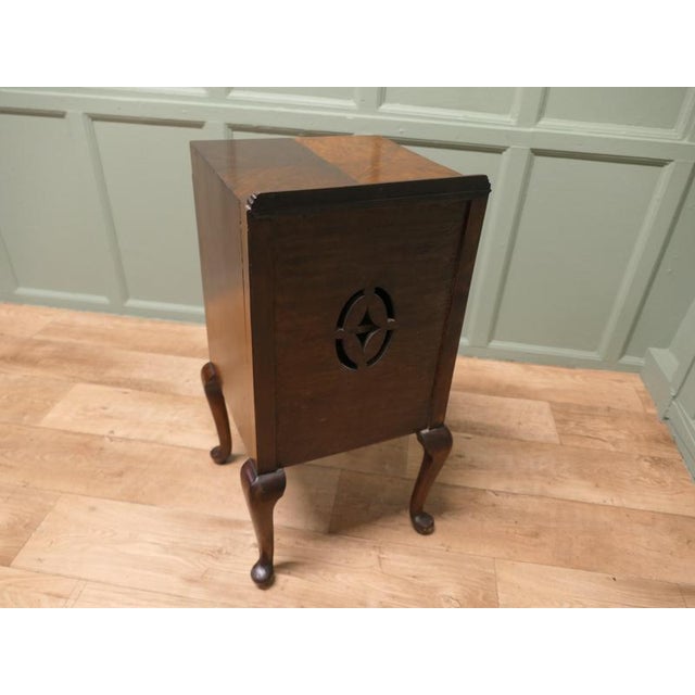 Art Deco Walnut Bedside Cabinet on Cabriole Legs, 1900 For Sale - Image 4 of 7