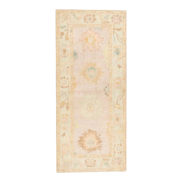 Modern Turkish Oushak Rug 3' x 6'3" For Sale