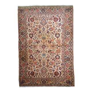 Early 20th Century Handmade Antique Persian Kashan Rug For Sale