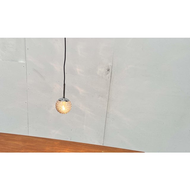 Vintage German Space Age Glass Ball Pendant Lamps by Rolf Krüger for Staff, 1970s, Set of 4 For Sale - Image 15 of 18