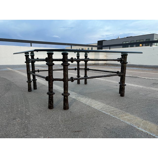 Metal Coffee Table After Giacometti in Patinated Bronze For Sale - Image 7 of 12