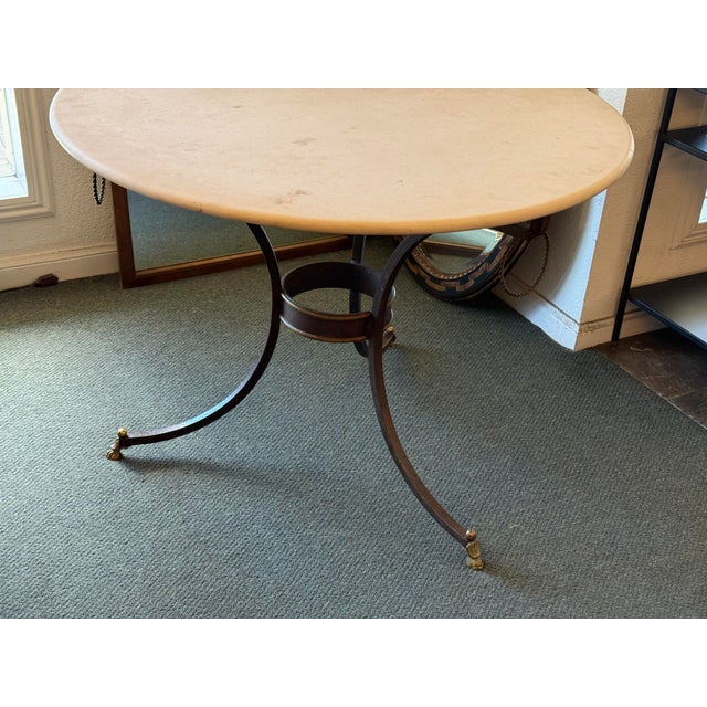 Metal Kreiss Brasserie Round Table, 39 Inches For Sale - Image 7 of 12