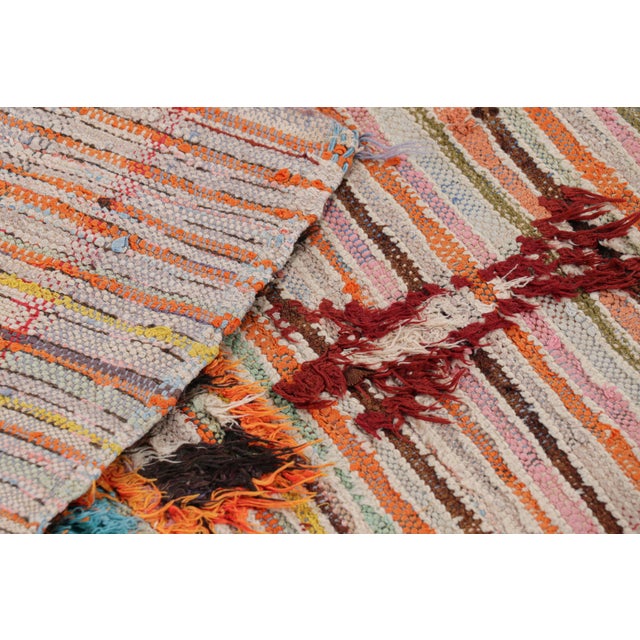 Textile Vintage Moroccan Runner With Colorful Patterns and Stripes, From Rug & Kilim For Sale - Image 7 of 7