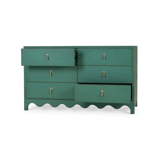 Modern Vintage Willow Green Dresser For Sale - Image 3 of 8