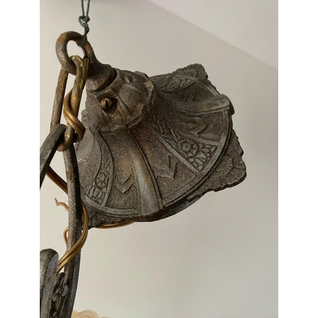 1930s Art Deco 5 Arm Chandelier by Lincoln Manufacturing Co. For Sale In Salt Lake City - Image 6 of 9