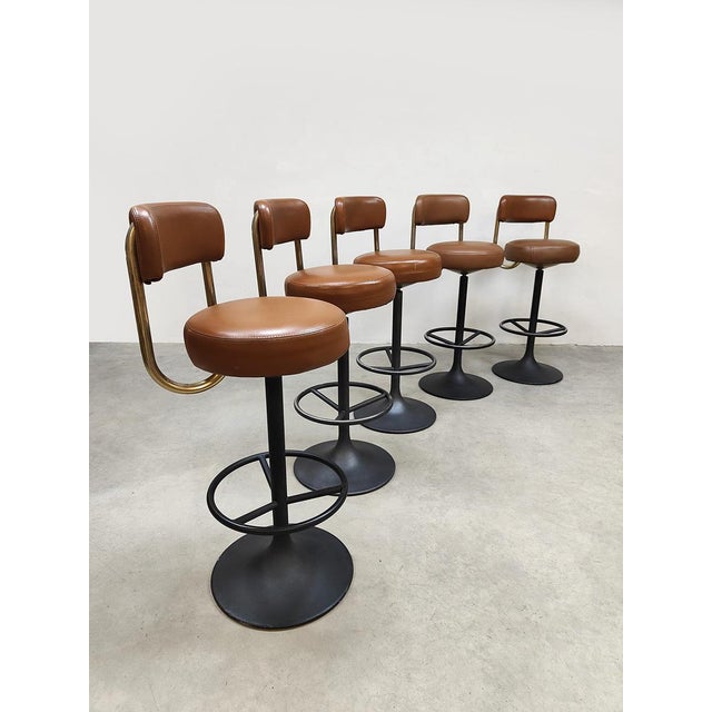 A unique find! These beautiful vintage bar stools from Sweden. Designed by Borje Johanson. Produced by Johanson Design in...