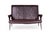 Vintage Two-Seater Sofa in Brown Skai with Metal Legs For Sale - Image 9 of 9