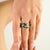 Antique-Style 1.8 Carat Square Emerald Statement Band Ring in Sterling Silver - Size 7 For Sale - Image 4 of 10