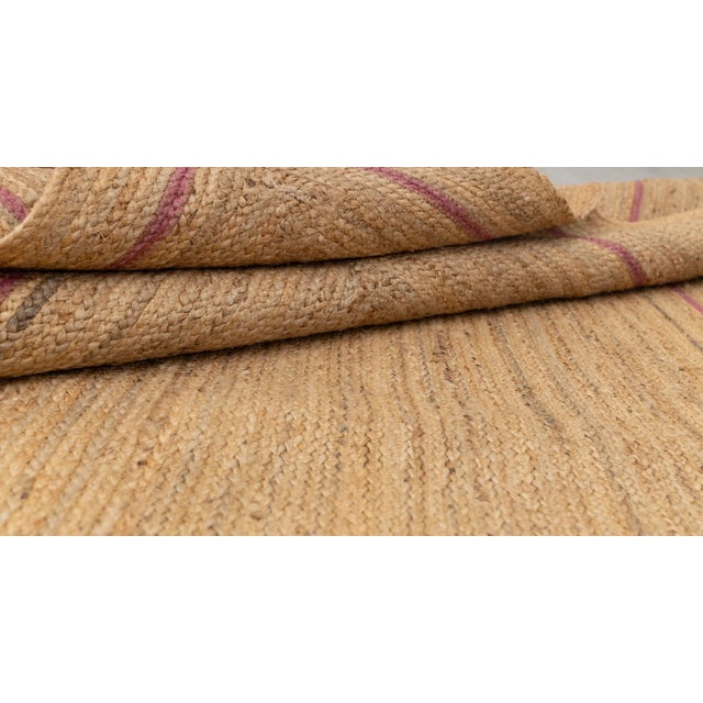 Pink Natural Jute Wave Scallop Rug 5x7 Ft. For Sale - Image 11 of 12