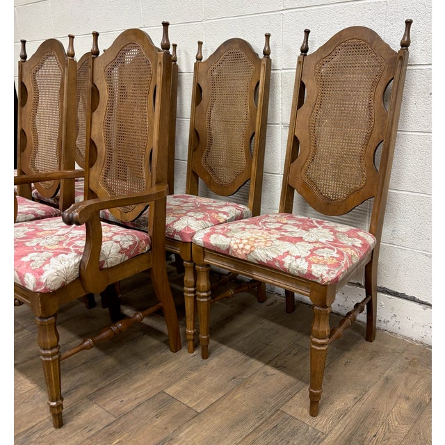 Late 20th Century Vintage Bassett Spanish Mediterranean Italian Neoclassical Style Dining Chairs For Sale - Image 5 of 18