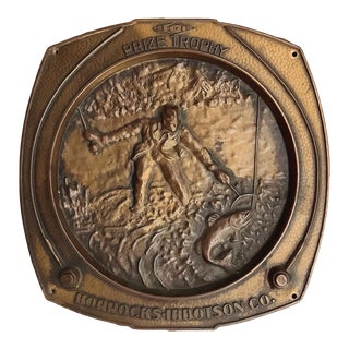 Vintage Horrocks Ibbotson Co., Metal Fishing Plaque For Sale