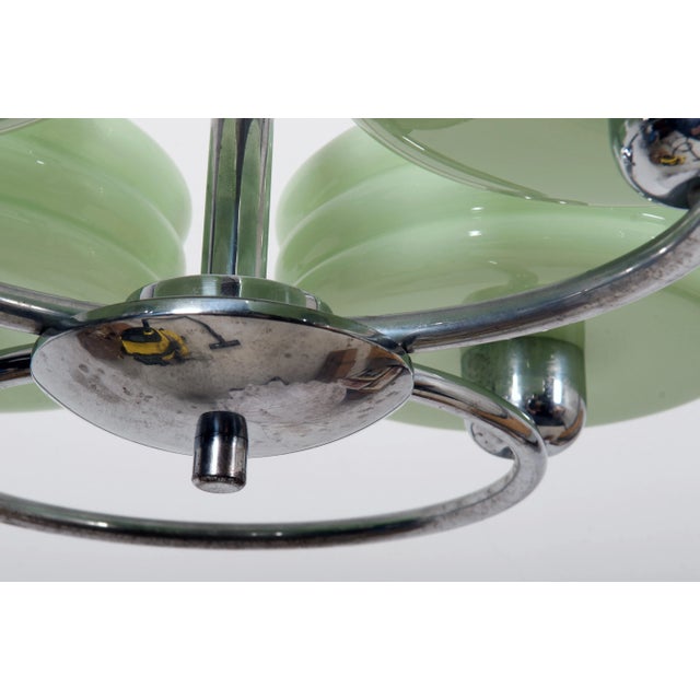 Art Deco Style Green Ceiling Light For Sale - Image 4 of 12