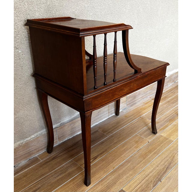 French Pair of Early 20th Century Louis XV Two Tier Walnut Nightstands Bedside Tables For Sale - Image 3 of 18