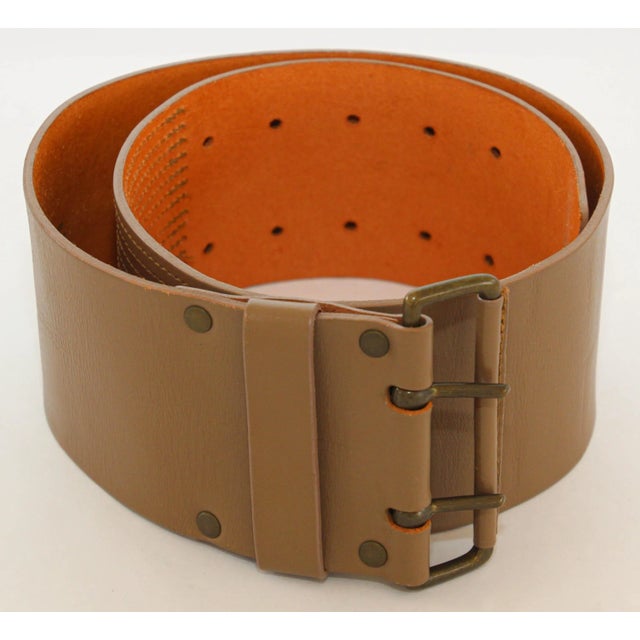 Animal Skin Dries Van Noten Oversized Wide Leather Waist Belt For Sale - Image 7 of 11