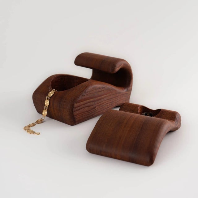 Vintage Carved Wood Puzzle Jewelry Box For Sale - Image 4 of 11