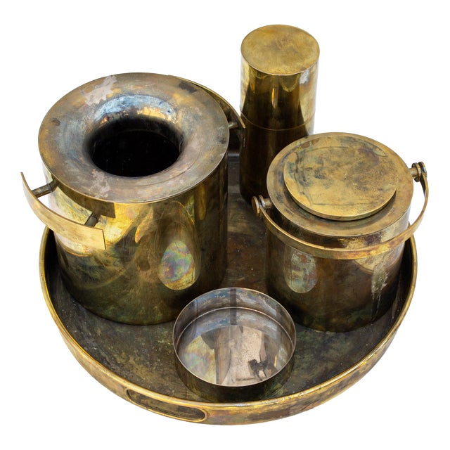 Handmade Silver-Plated Metal Cocktail Set from Cassetti, Italy, 1970s, Set of 5 For Sale