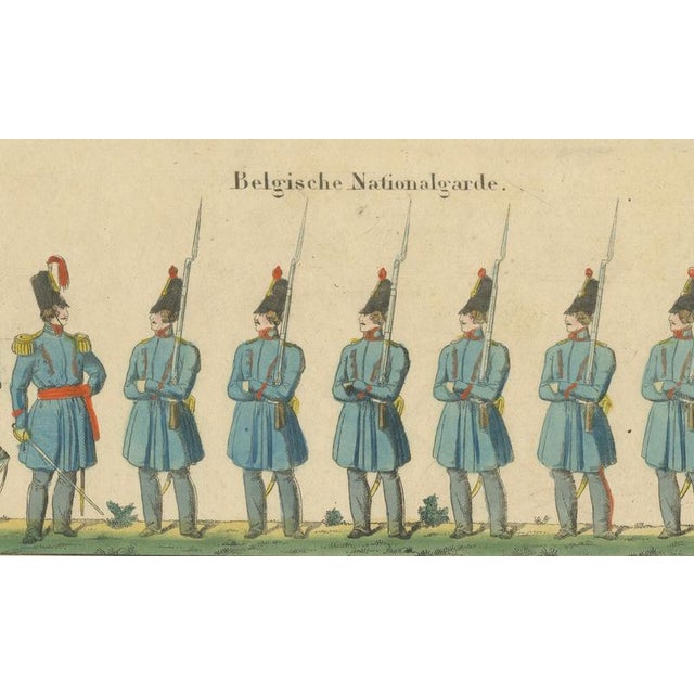Belgian National Guard Infantry Drill and Uniforms, 1800s, Paper For Sale - Image 6 of 9