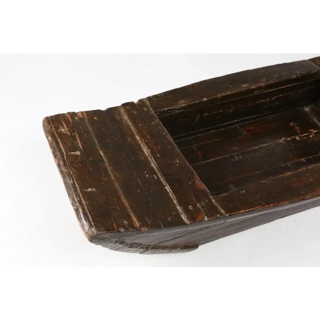 Antique Handmade Wooden Wabi Sabi Trough or Bowl, 19th Century For Sale - Image 10 of 13