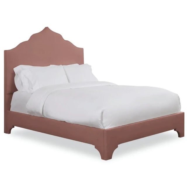 Modern Clementine California King Headboard, Blush Velvet For Sale - Image 3 of 5