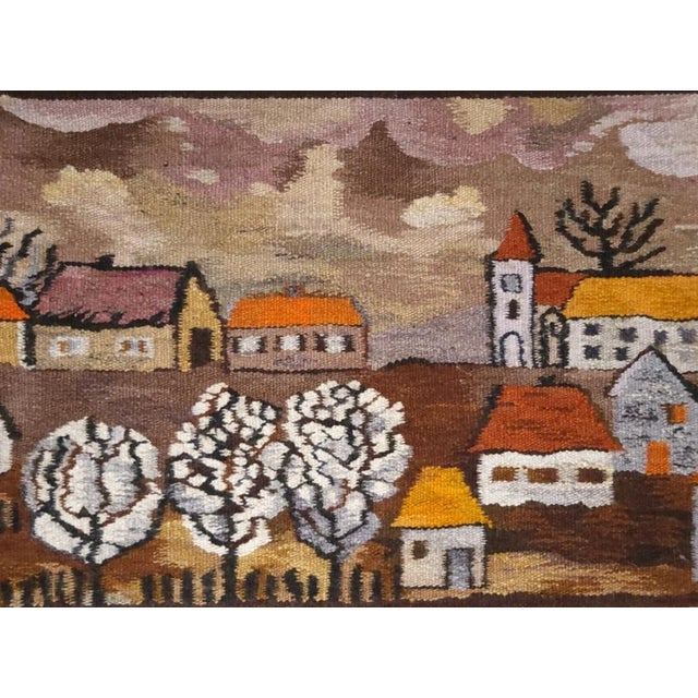 Mid-Century Modern Mid-Century Modern Handwoven Polish Tapestry Wall Rug, 1970s For Sale - Image 3 of 6