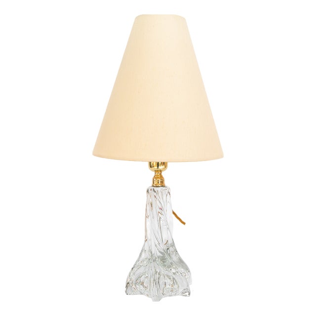 Murano Glass Table Lamp with Fabric Shade, Vienna, Austria, 1950s For Sale