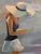 20x24" oil on canvas of 'Searching for Seashells' Framed ready to hang Beach, figurative, woman seashore painting