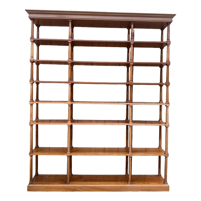Large Neoclassical Demountable Bookcase in Mahogany-Stained Wood, 2000s For Sale
