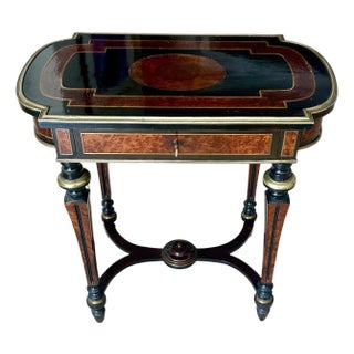 Antique 19th-Century French Napoleon III Work or Vanity Side Table For Sale