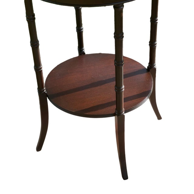 1970s Pair Tiered Faux Bamboo Side Tables For Sale - Image 12 of 13