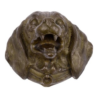 1900's Bronze Dog Head Stamp Box For Sale