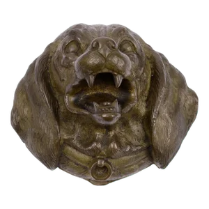 1900's Bronze Dog Head Stamp Box