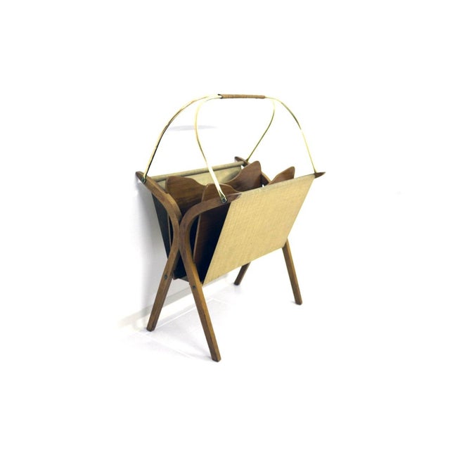 Vintage Bentwood & Brass Magazine Rack For Sale - Image 17 of 18