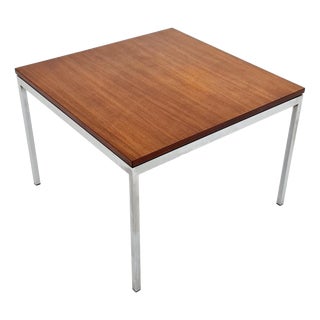German Teak Coffee Table with Chrom Legs from Knoll International, 1960s For Sale