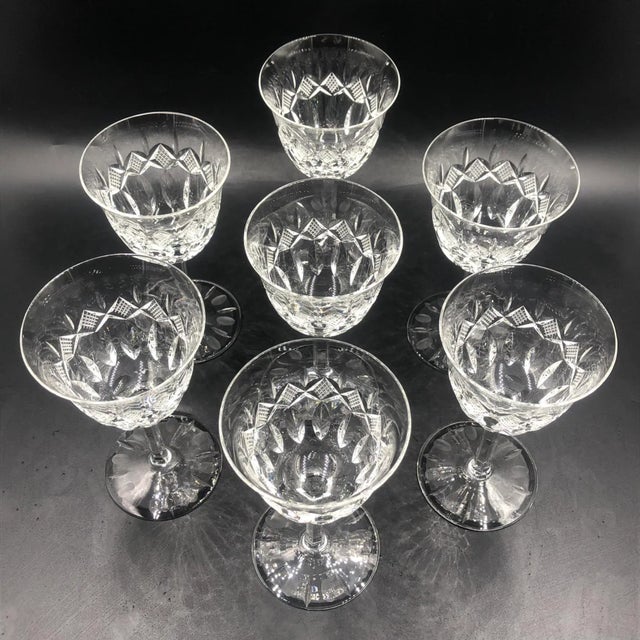 Mid-Century Lady Patricia Port Glasses in Hand-Blown Crystal from Waterford, Set of 7 For Sale - Image 4 of 12