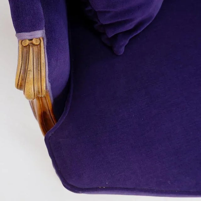 French Bergere Armchair in Velvet For Sale - Image 12 of 13