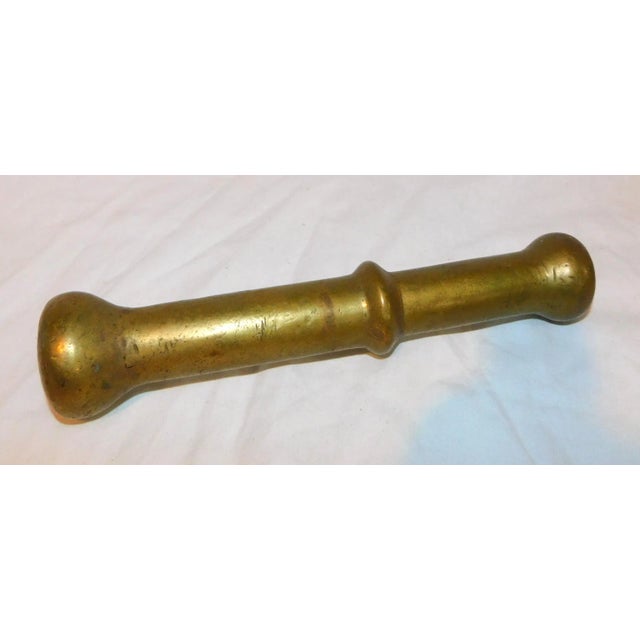 Victorian Antique Brass Mortar and Pestle For Sale - Image 3 of 7
