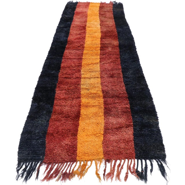 Mid-Century Modern Antique Persian Gabbeh Runner Rug - 02'11 X 10'10 For Sale - Image 3 of 9