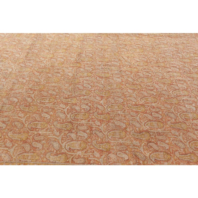 Textile Fine Antique Indian Amritsar Handmade Wool Carpet For Sale - Image 7 of 7