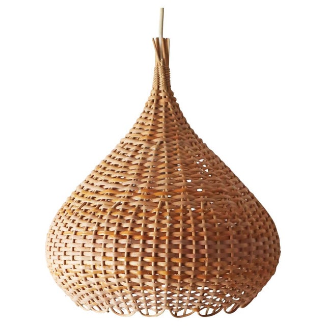 Mid-Century Modern Wicker Pendant Lamp, 1960s For Sale - Image 18 of 18