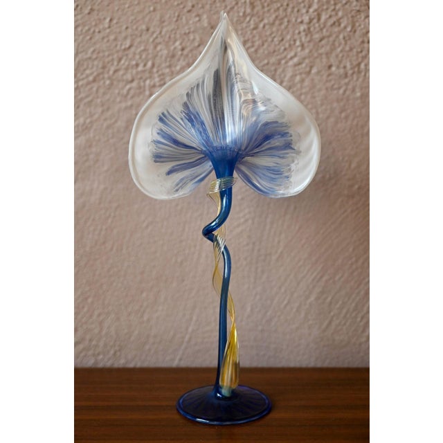 Glass Decorative Blown Glass Flower by Per Linnemann-Schmidt, 1980s For Sale - Image 7 of 11