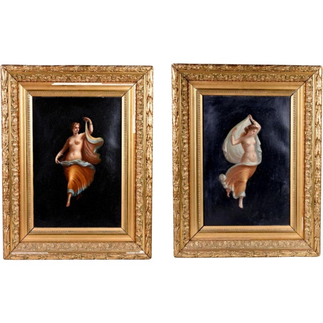 Italian School Artist, Night and Day, 19th Century, Oil Paintings, Framed, Set of 2 For Sale - Image 7 of 7
