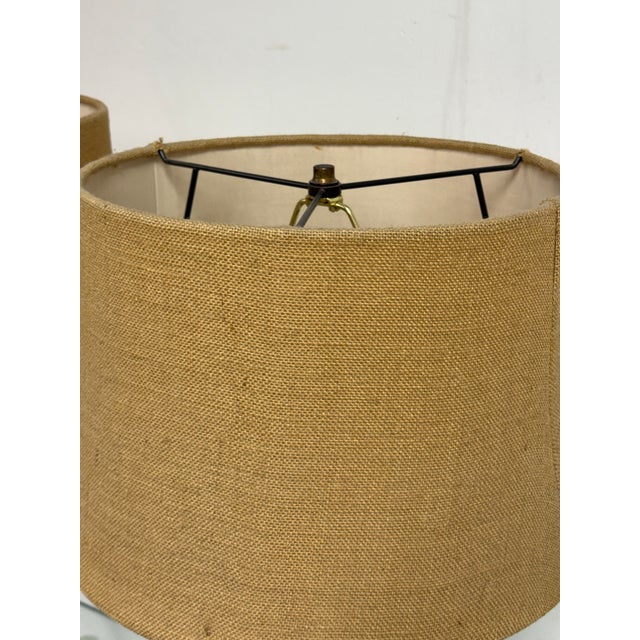 Late 20th Century Mid Century Blanc De Chine Table Lamps, Pair For Sale - Image 5 of 12