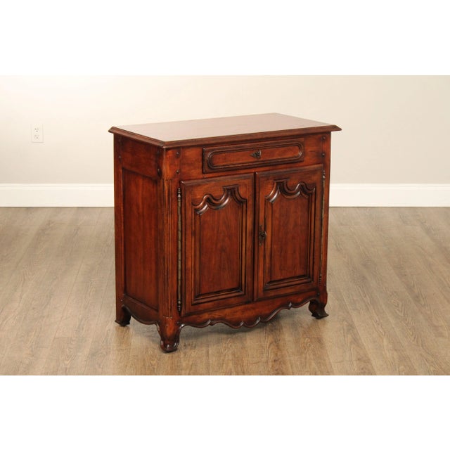 High Quality French Provincial Style Carved Cherry, Distressed Finish Cabinet With Single Dovetail Drawer And Two Lower...