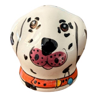 Vintage Dalmatian Dog Head Ceramic Salt Pepper Shaker Figurine Single For Sale