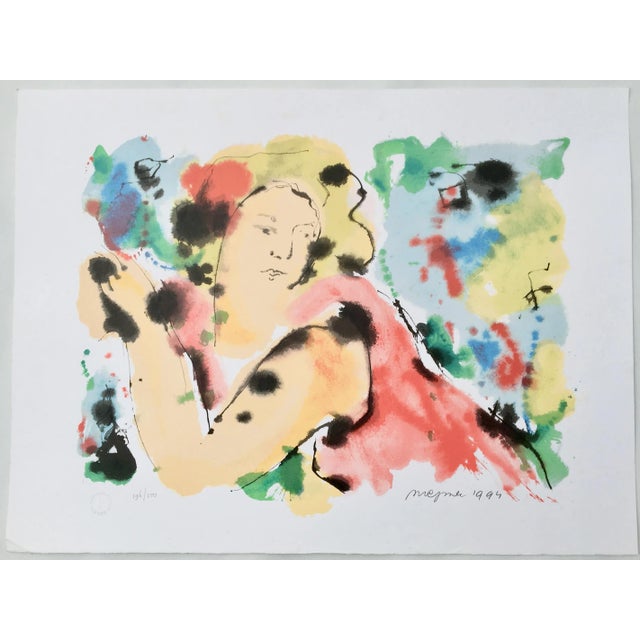 1994 Large Screenprint “Red Coat” by Dutch Artist Nic Jonk For Sale - Image 13 of 13