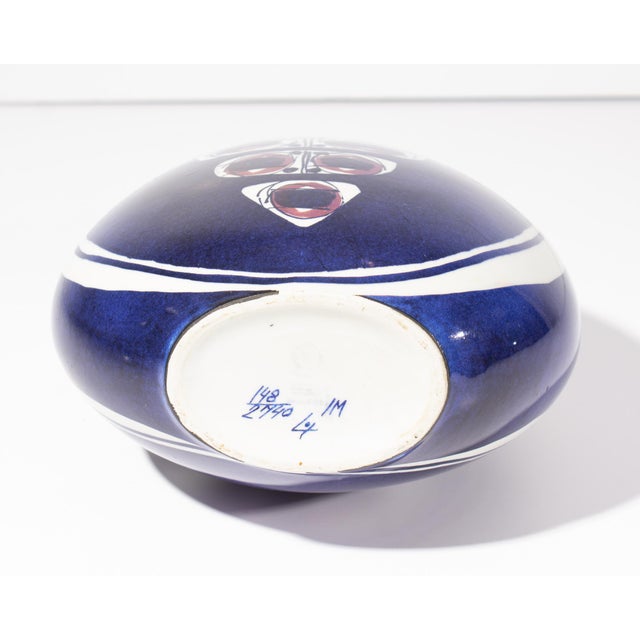 Blue Inge-Lise Koefoed Royal Copenhagen Aluminia Fajance Ceramic Vase For Sale - Image 8 of 8