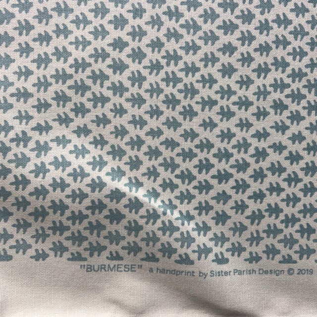 Textile Sister Parish Burmese in Seafoam Linen Cotton Fabric- 6 Yards For Sale - Image 7 of 7
