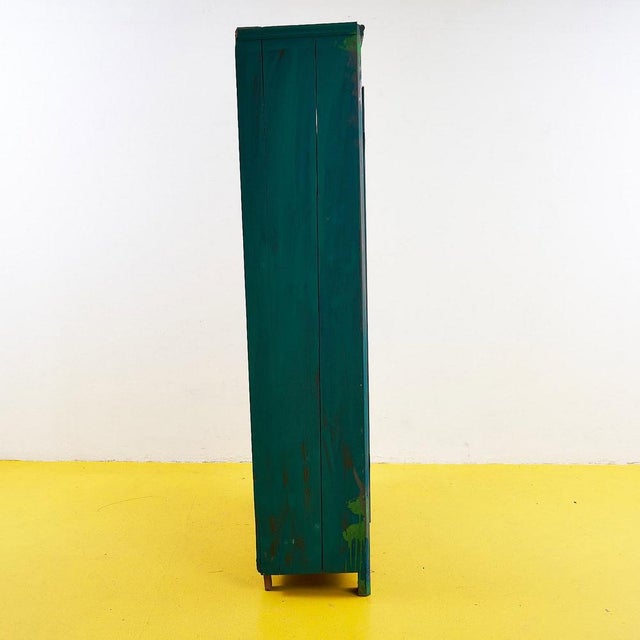 Antique Rustic Green Wardrobe For Sale - Image 6 of 9